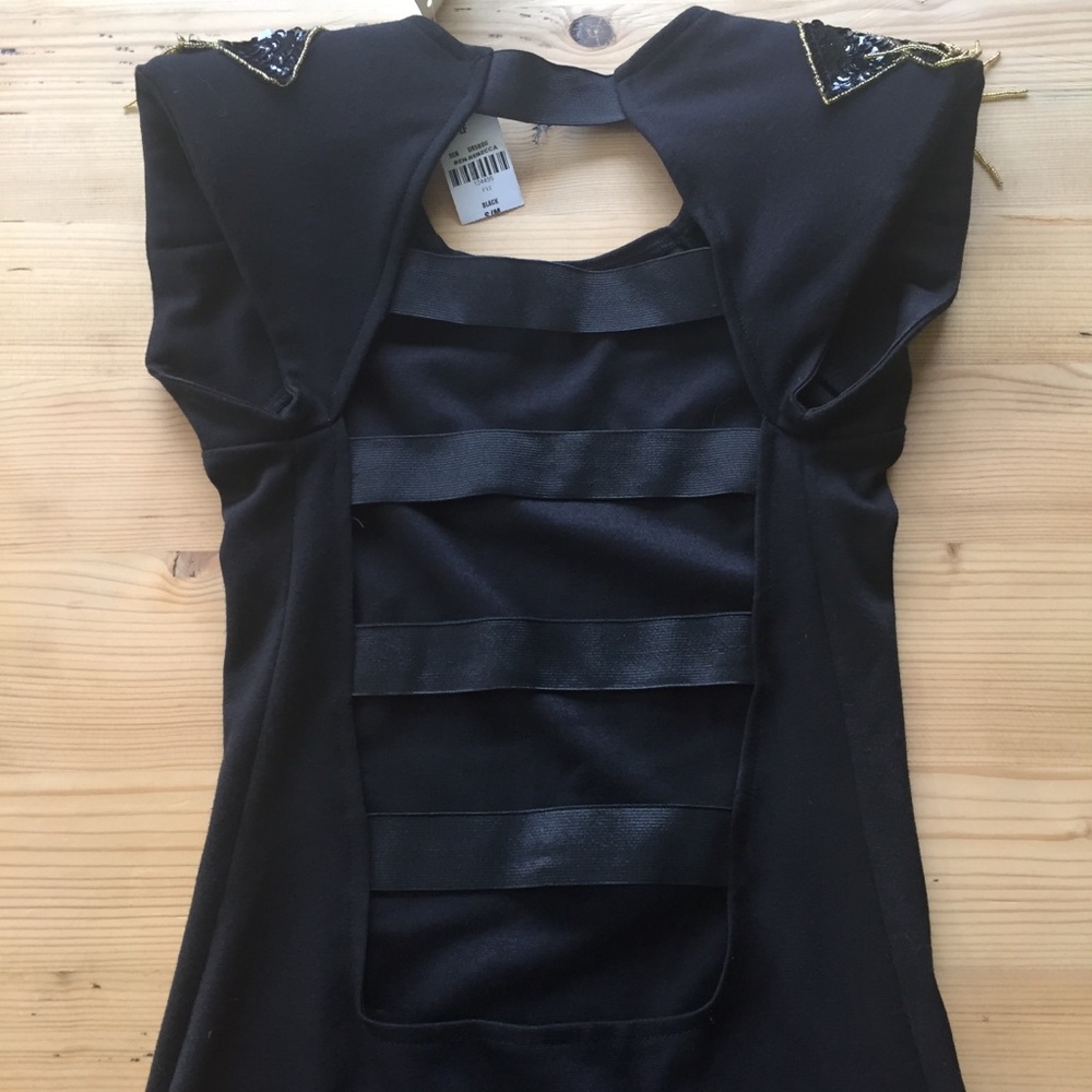 NWT LF black embellished sequin dress S/M
